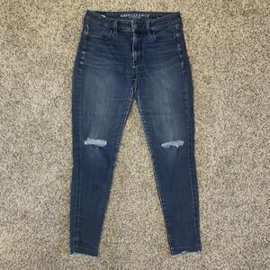 American Eagle Jeans Womens 6 Regular Blue Super Stretch X4 Hi-Rise Jegging
